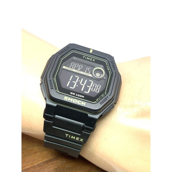 Timex Men's Watch TW2V59800 Command Encounter Digital Quartz Indiglo Black 45mm - Picture 6 of 15